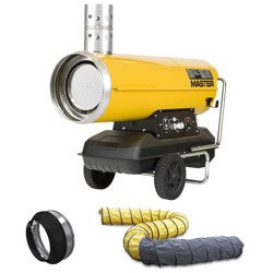 Nagrzewnica olejowa Master BV 170 E + przewody giętkie PVC 7,6 m + zestaw podłączeniowy